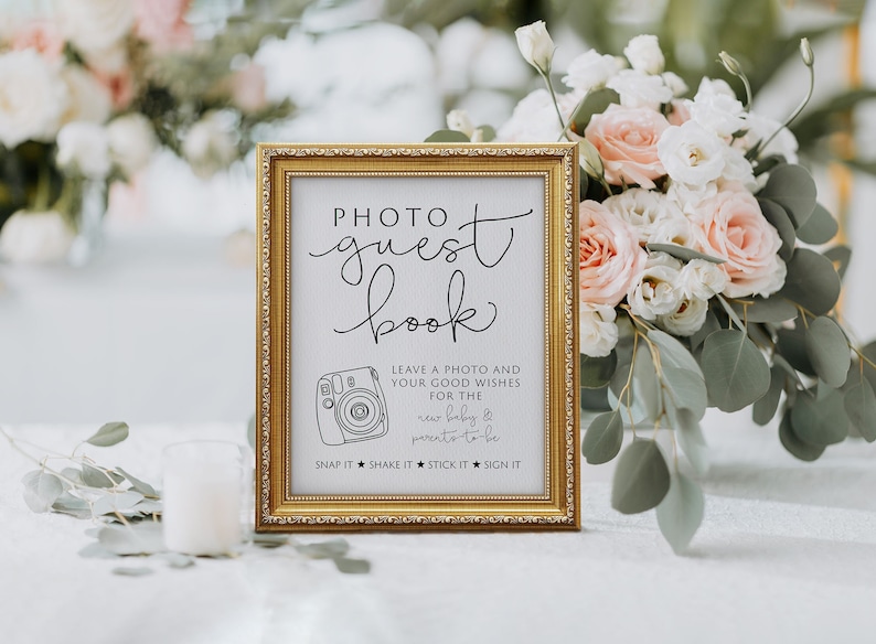 Photo Guest Book Sign Baby Shower Photo Guestbook Sign Photo Etsy