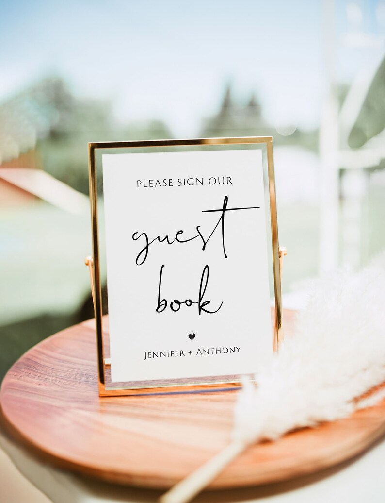 Printable Guest Book Sign Template Rustic Guestbook Sign Etsy