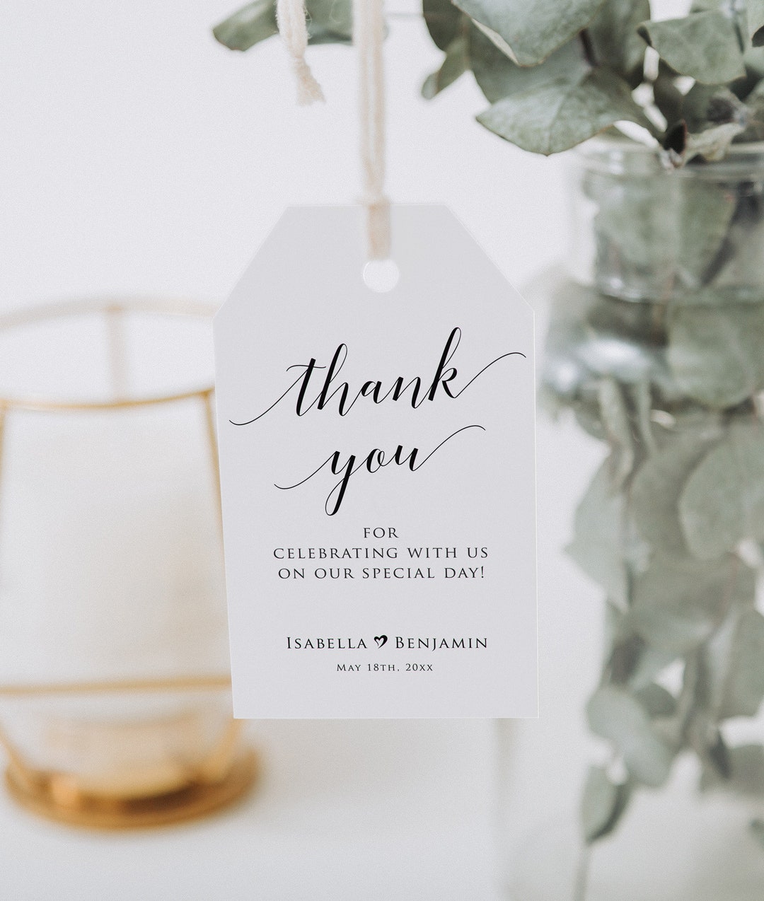 Wedding Favor Tags, Wedding Thank You Tags, Printable Thank You Tag ...