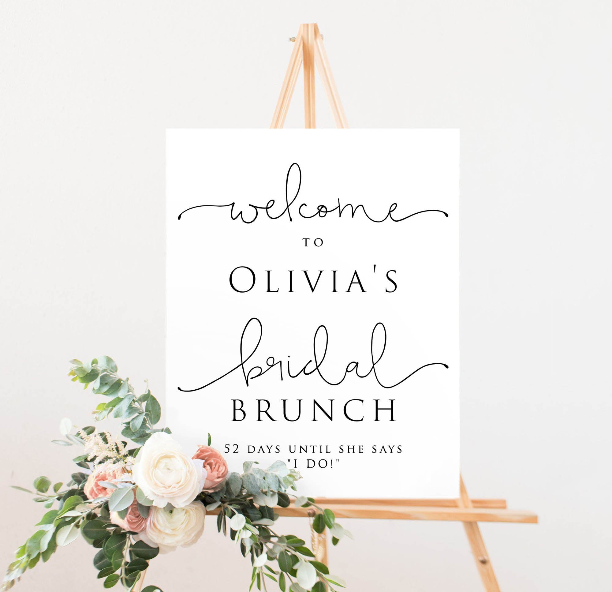 Acrylic sign, Custom Easel Sign, birthday party sign, brunch
