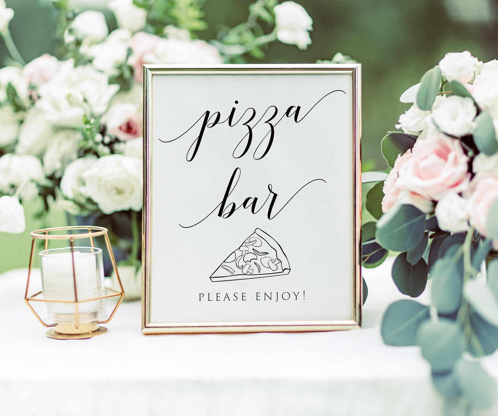 Minimalist Pizza Bar Sign Printable Pizza Bar Sign Wedding Etsy