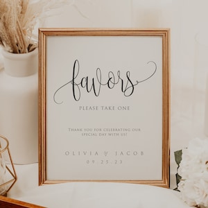 Modern Printable Wedding Favors Sign Template, Printable Wedding Favors ...