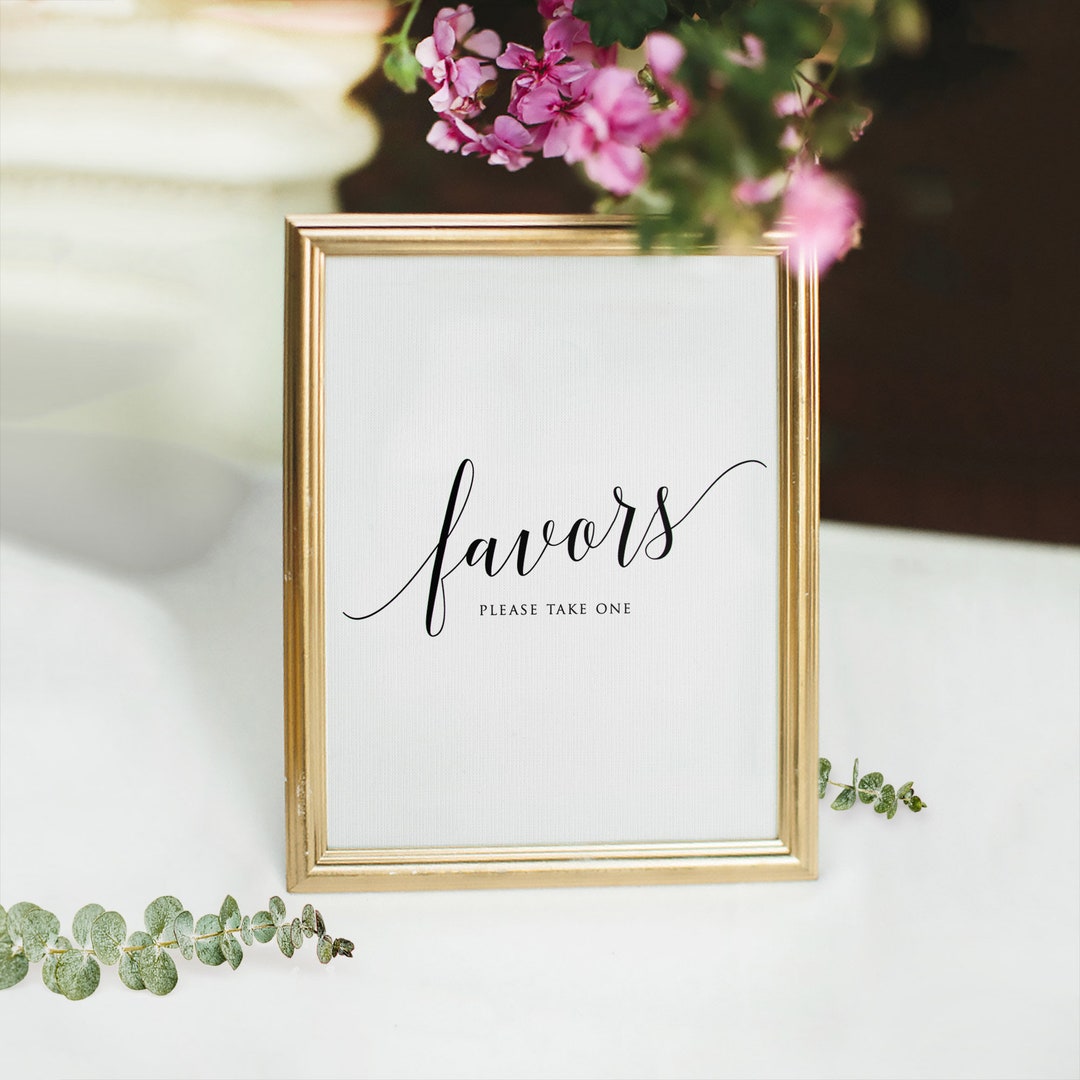 Printable Wedding Favors Sign, Favors Sign Printable, Wedding Sign ...