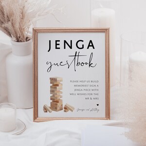 Jenga Guestbook Sign, Printable Jenga Guestbook Sign Template, 5x7 ...