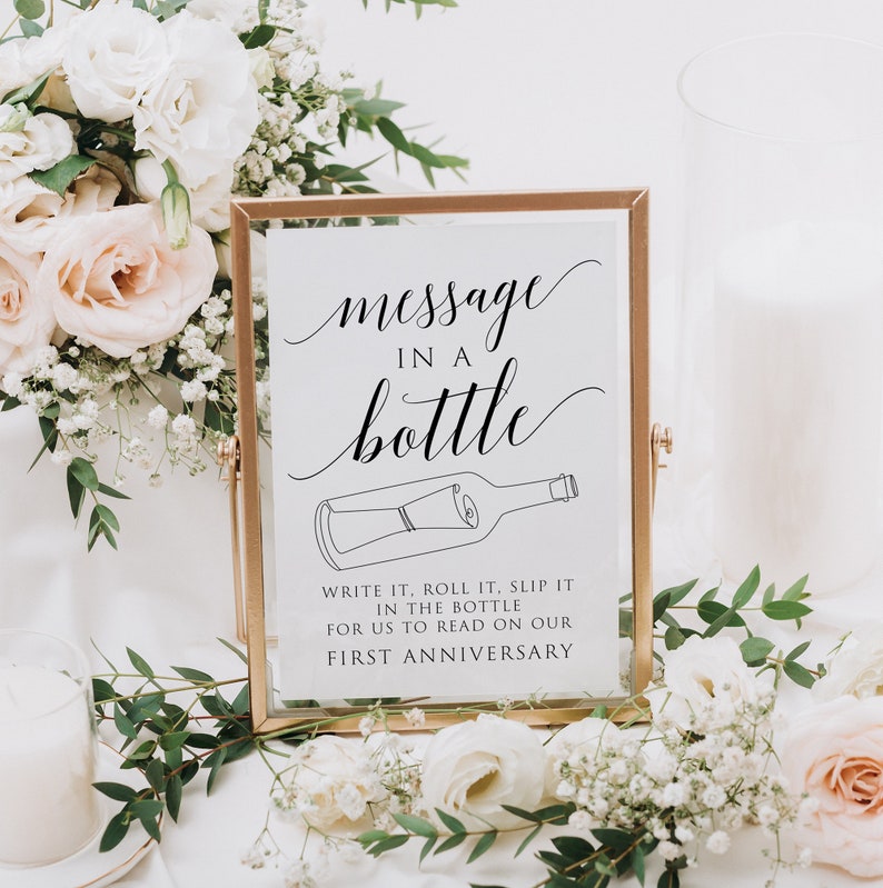 Printable Message in A Bottle Sign Editable Message in A Etsy