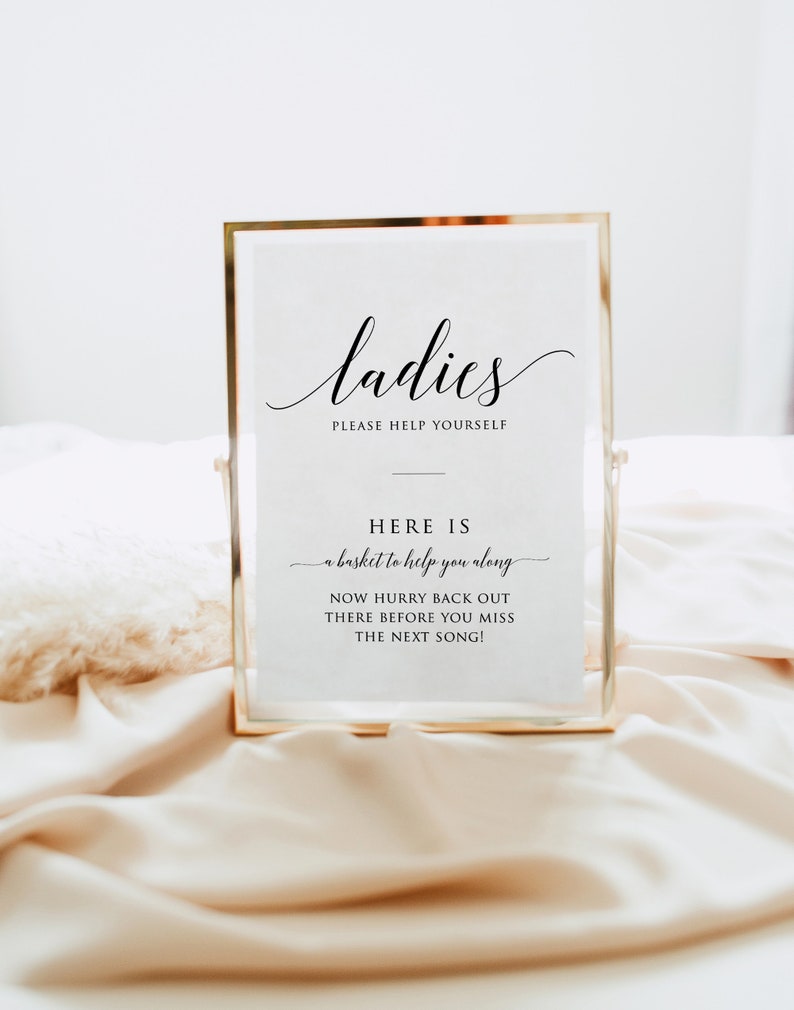 Wedding Bathroom Sign, Wedding Bathroom Basket Sign, Wedding Printable, Bathroom Wedding Sign, Ladies & Gents Restroom Sign,Instant Download image 4