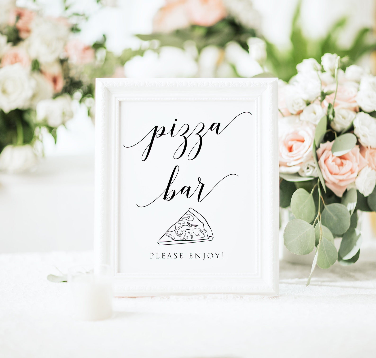 Minimalist Pizza Bar Sign Printable Pizza Bar Sign Wedding Etsy