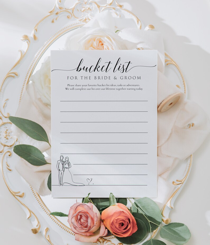 Bucket List Sign Template Wedding Signs Printable Bucket - Etsy