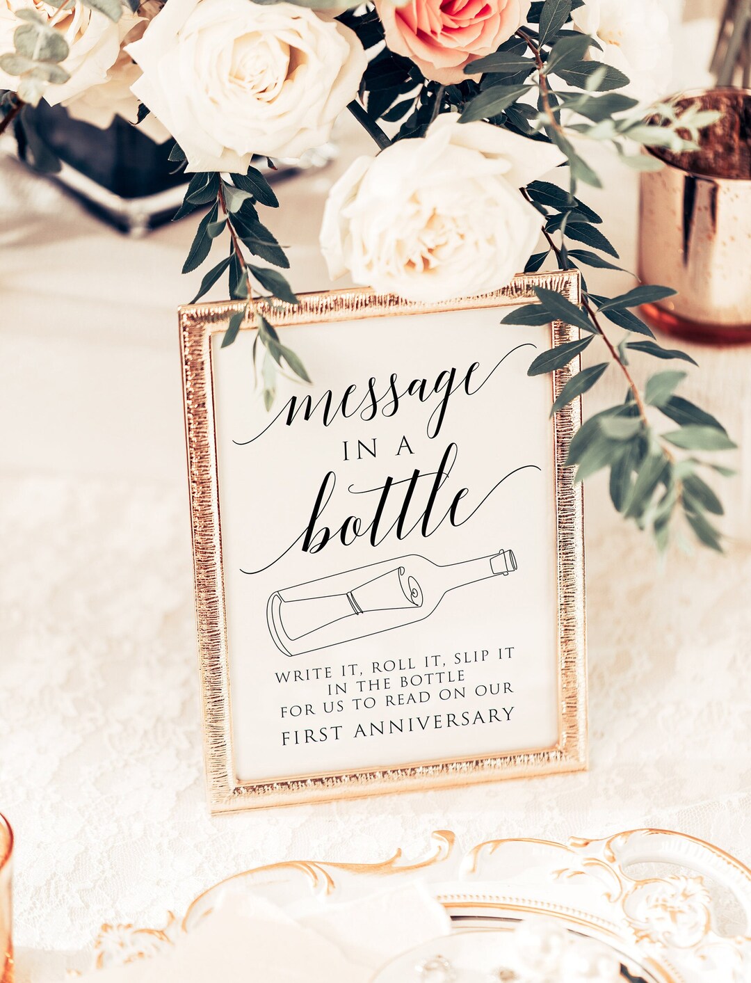 Printable Message in A Bottle Sign, Editable Message in A Bottle Sign Template, Message in A ...