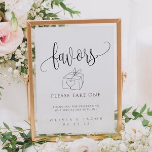 Modern Printable Wedding Favors Sign Template, Printable Wedding Favors ...