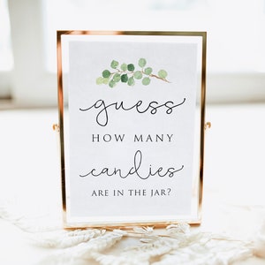 Guess How Many Candies Game, Guess How Many Candies Sign, Baby Shower ...