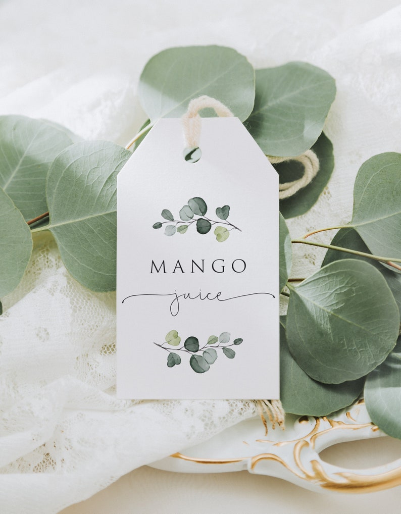 Mimosa Bar Sign, EDITABLE Template, Greenery Eucalyptus Mimosa Bar Sign, Baby Shower Mom-osa Bar Sign,Bridal Brunch Mimosa Bar Sign,Templett image 2