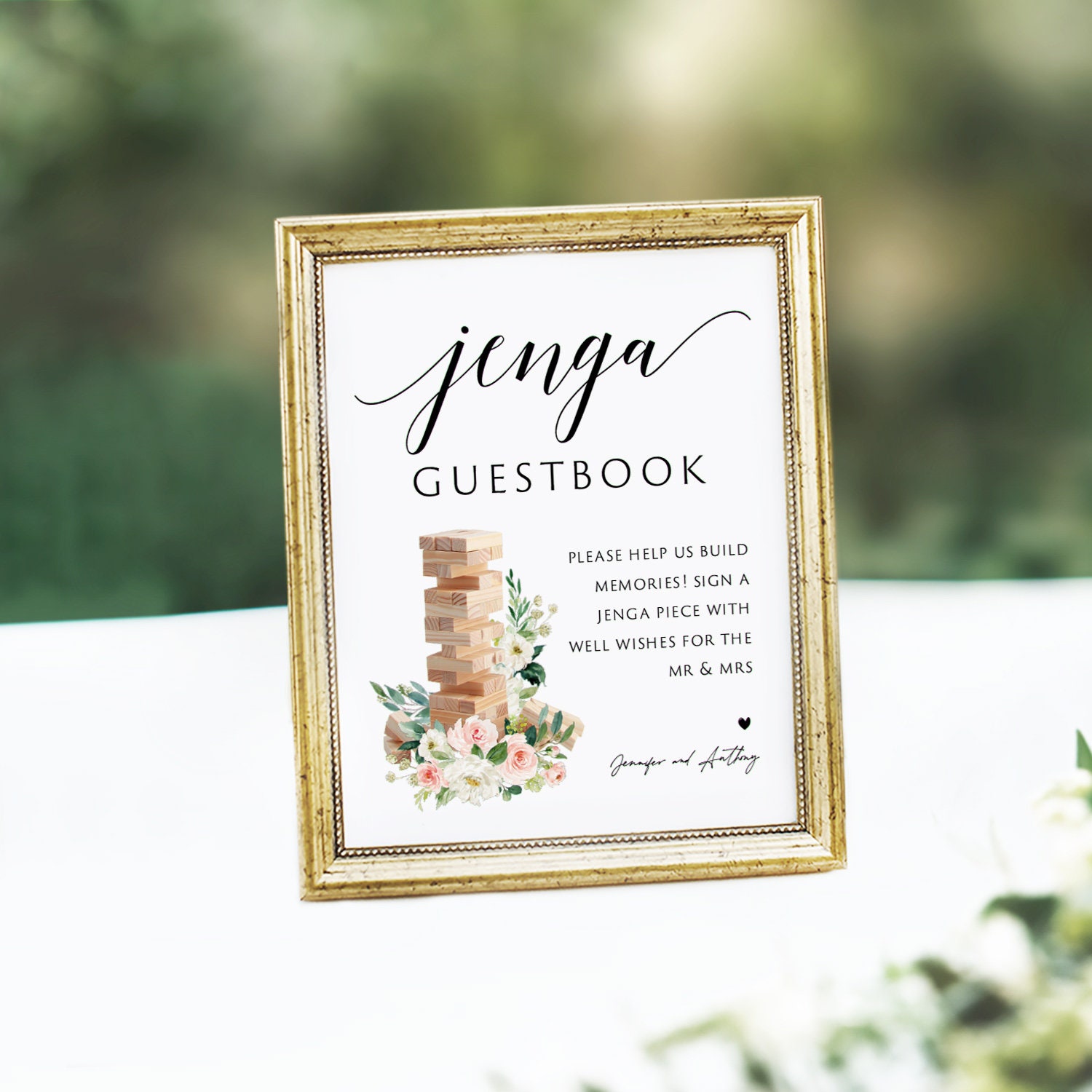 Wedding Jenga Guestbook Sign Printable Jenga Guestbook Sign | Etsy