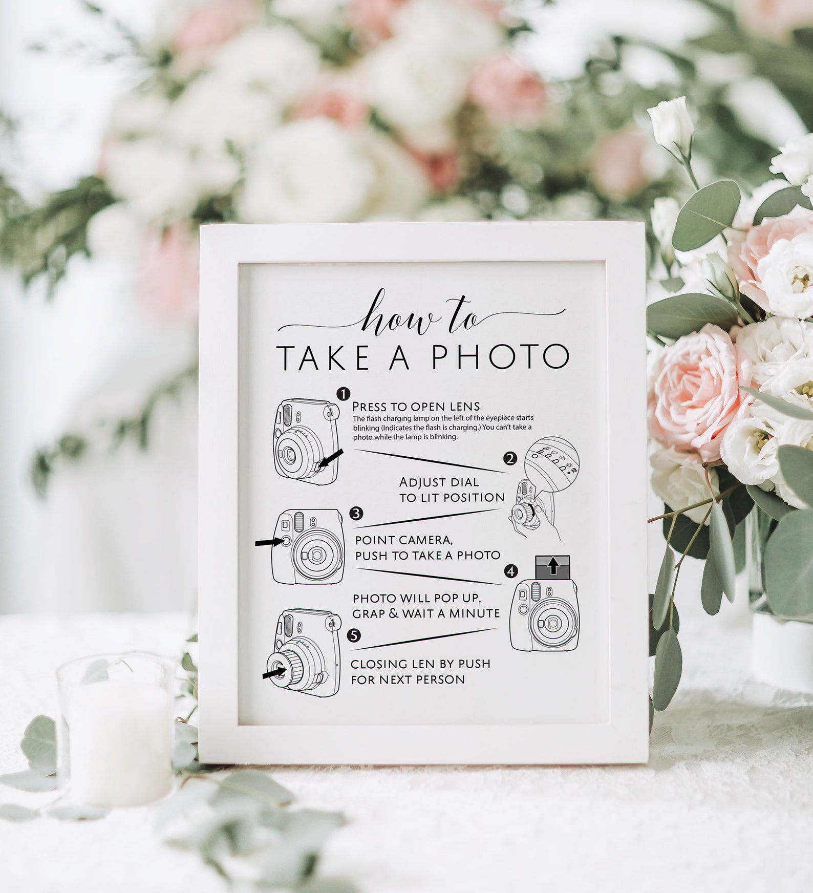 Instax Mini 9 Instructions Instax Guest Book Sign Instax Etsy