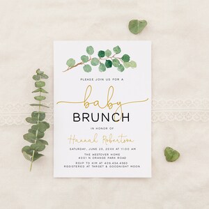 Printable Baby Brunch Invitation, Baby Shower Brunch Invitation, Baby ...