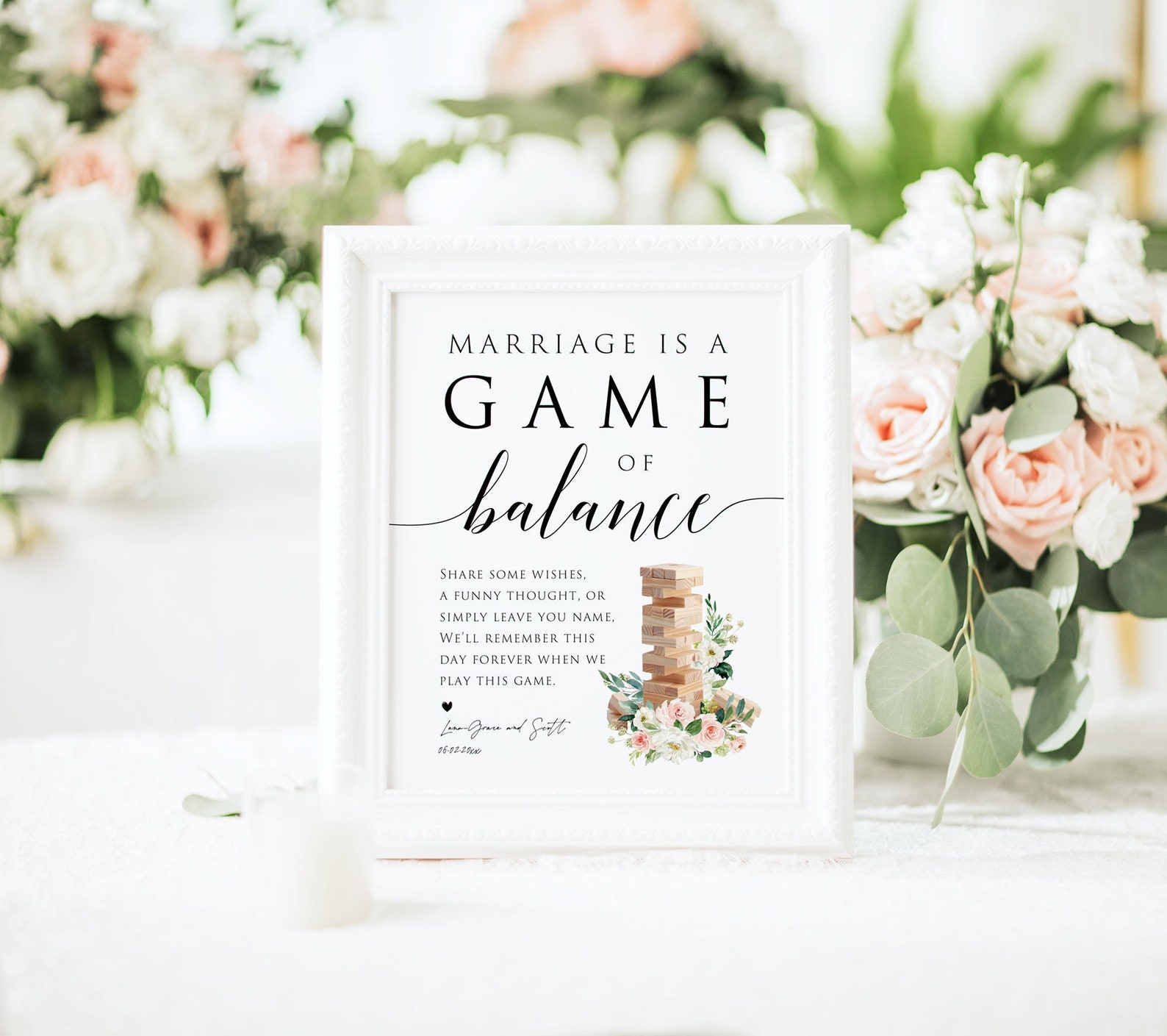 Jenga Wedding Guest Book Jenga Sign Marriage is a Game of Etsy