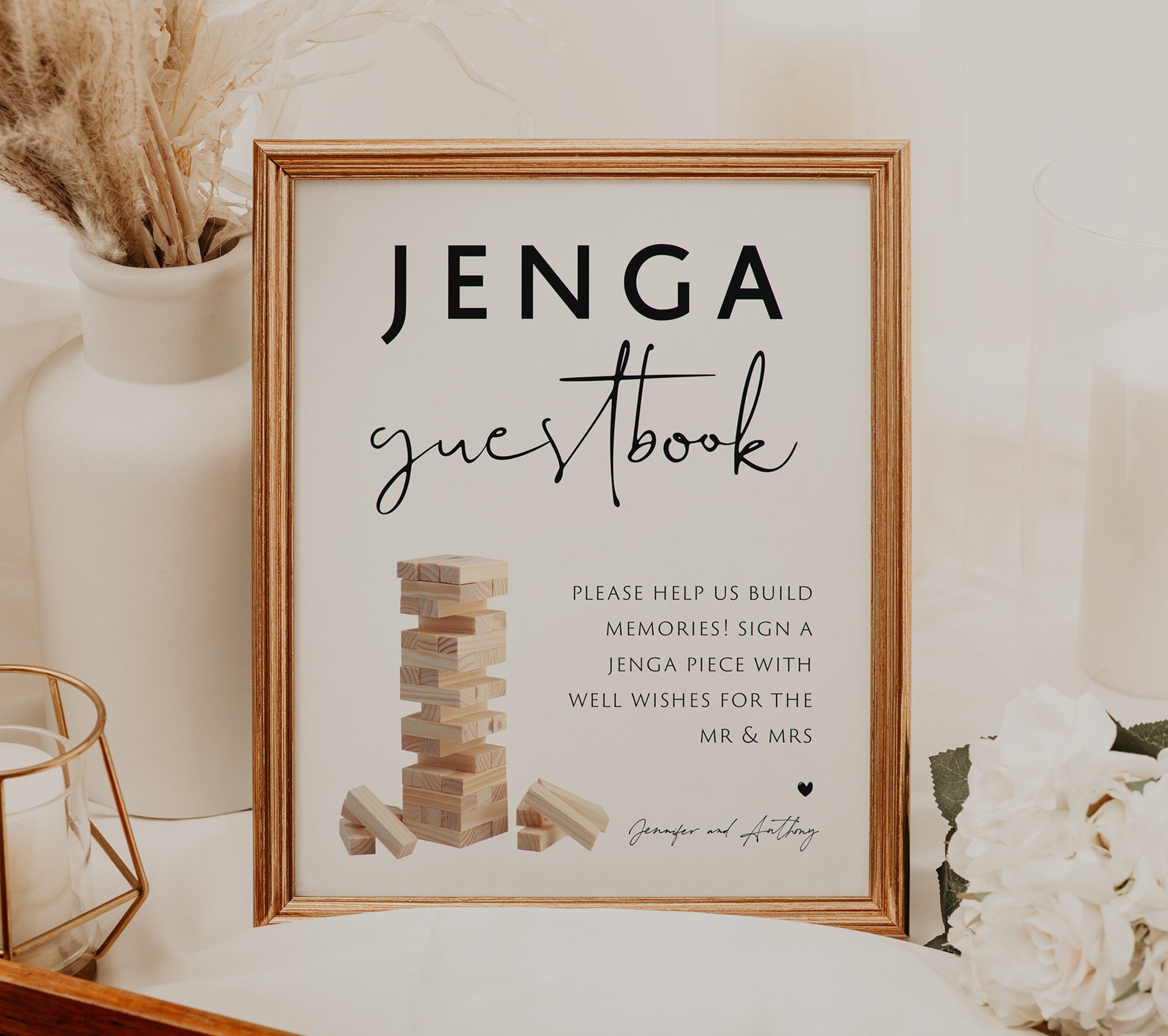 Jenga Guestbook Sign Printable Jenga Guestbook Sign Template Etsy