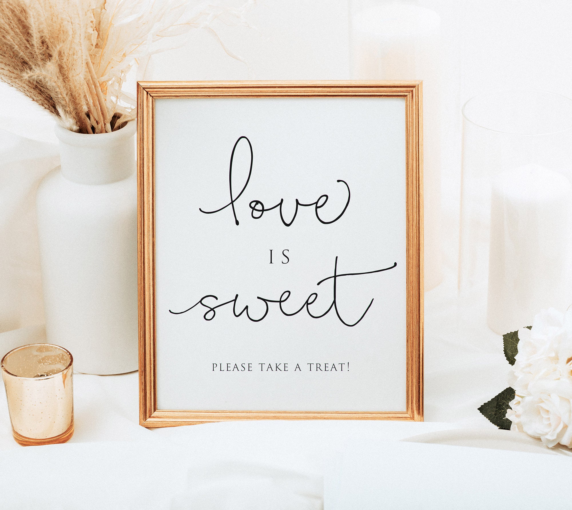 Love is Sweet Sign Printable Modern Minimalist Wedding Favor | Etsy