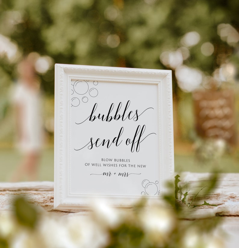 Bubbles Send off Sign Wedding Bubbles Sign Wedding Bubble Etsy