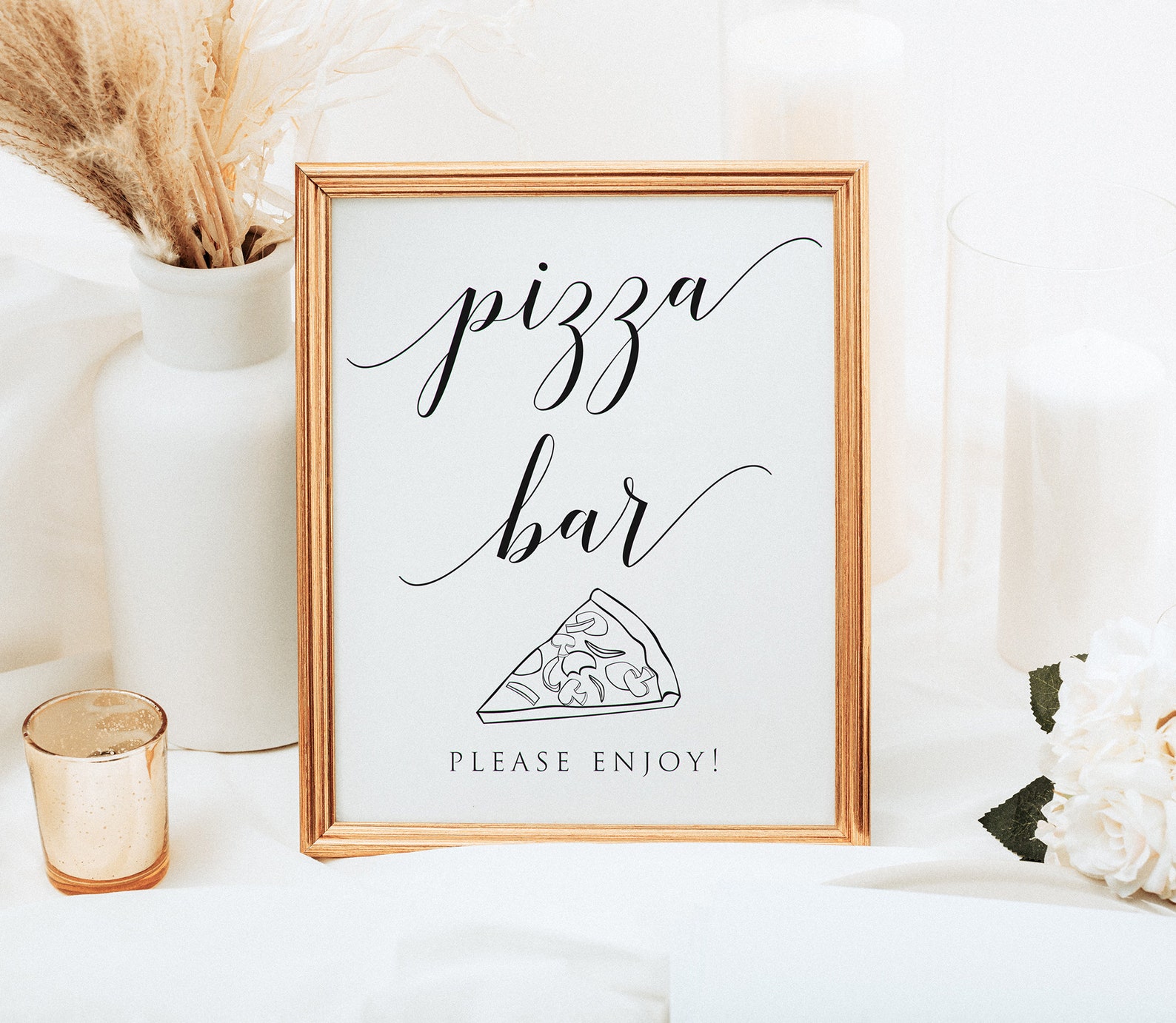 Minimalist Pizza Bar Sign Printable Pizza Bar Sign Wedding Etsy