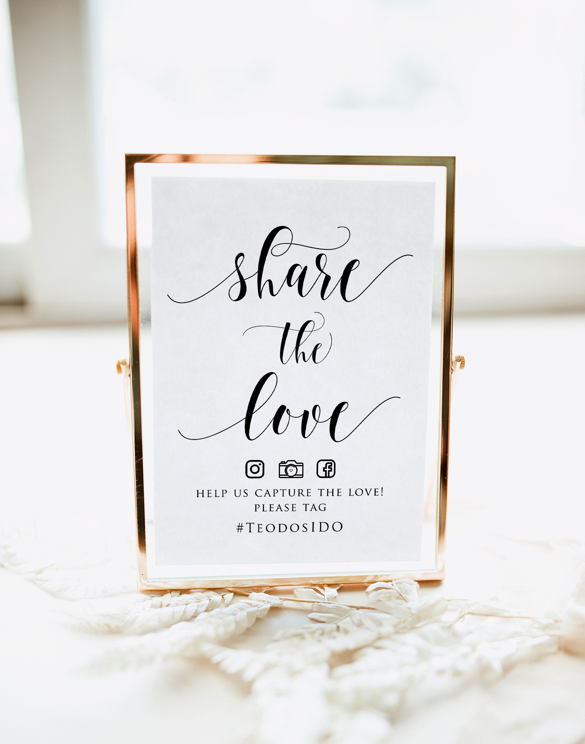 Digital Prints Custom hashtag sign Social media sign Wedding hashtag