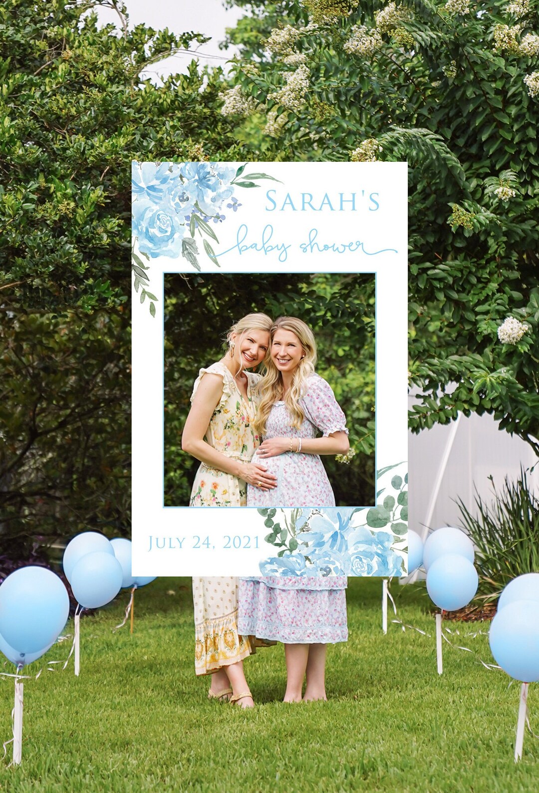 Baby Blue Photo Prop Frame, Blue Photo Prop, Editable Photo Prop