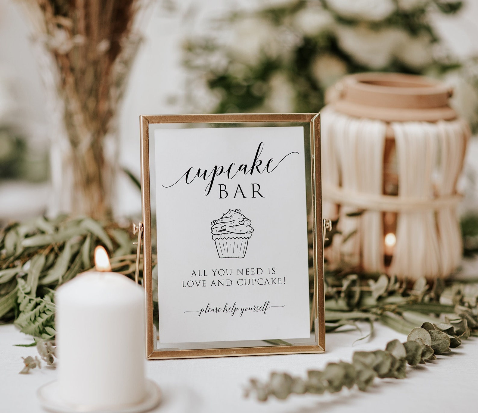 Editable Wedding Cupcake Sign Template Wedding Dessert Sign Etsy Canada