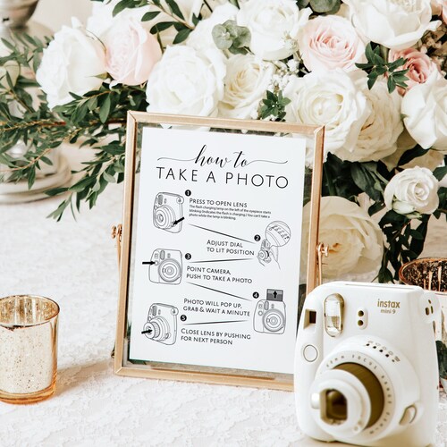 Instax Mini 9 Instructions, Instax Guest Book Sign, Instax Guest Book Instructions, Instax Instruction Sign, Instax Camera How To, PDF