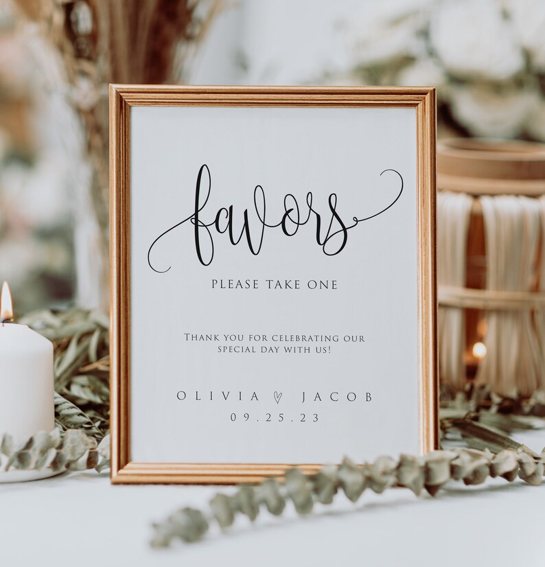 Modern Printable Wedding Favors Sign Template Printable - Etsy