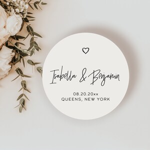 Round Wedding Tag Template, Round Favor Tag Template, Round Gift Tag ...