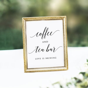 Printable Coffee and Tea Bar Sign, Coffee and Tea Station Sign, Coffee Bar Sign, Drink Station ...
