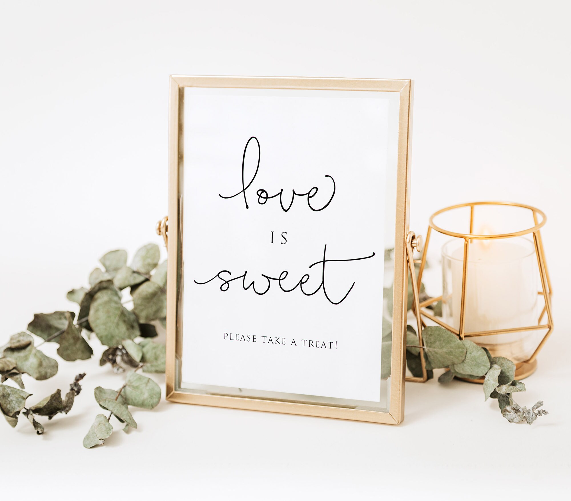 Love is Sweet Sign Printable Modern Minimalist Wedding Favor | Etsy