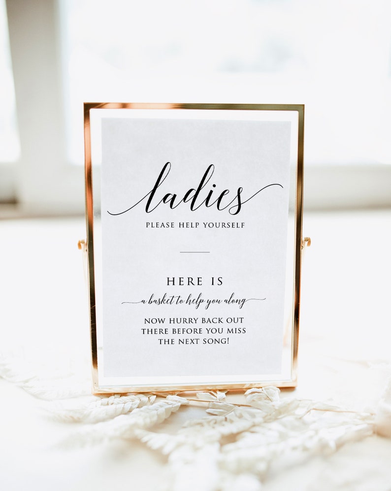 Wedding Bathroom Sign, Wedding Bathroom Basket Sign, Wedding Printable, Bathroom Wedding Sign, Ladies & Gents Restroom Sign,Instant Download image 6