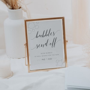 Bubbles Send Off Sign, Wedding Bubbles Sign, Wedding Bubble Send Off Sign, EDITABLE Template, Send Off Bubbles, Instant Download, Minimalist image 8