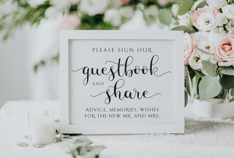 Printable Guest Book Sign Template Modern Guestbook Sign Etsy