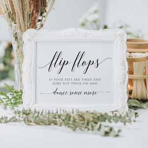 Flip Flops Wedding Sign Printable, Wedding sign Template, Printable Flip Flops Signs, Edit with TEMPLETT, Personalized, Instant Download image 8