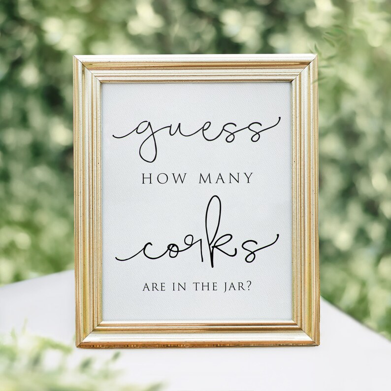Guess How Many Corks Guess How Many Corks Sign Bridal Shower - Etsy