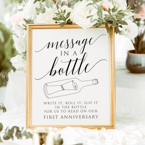 Printable Message in A Bottle Sign, Editable Message in A Bottle Sign Template, Message in A ...