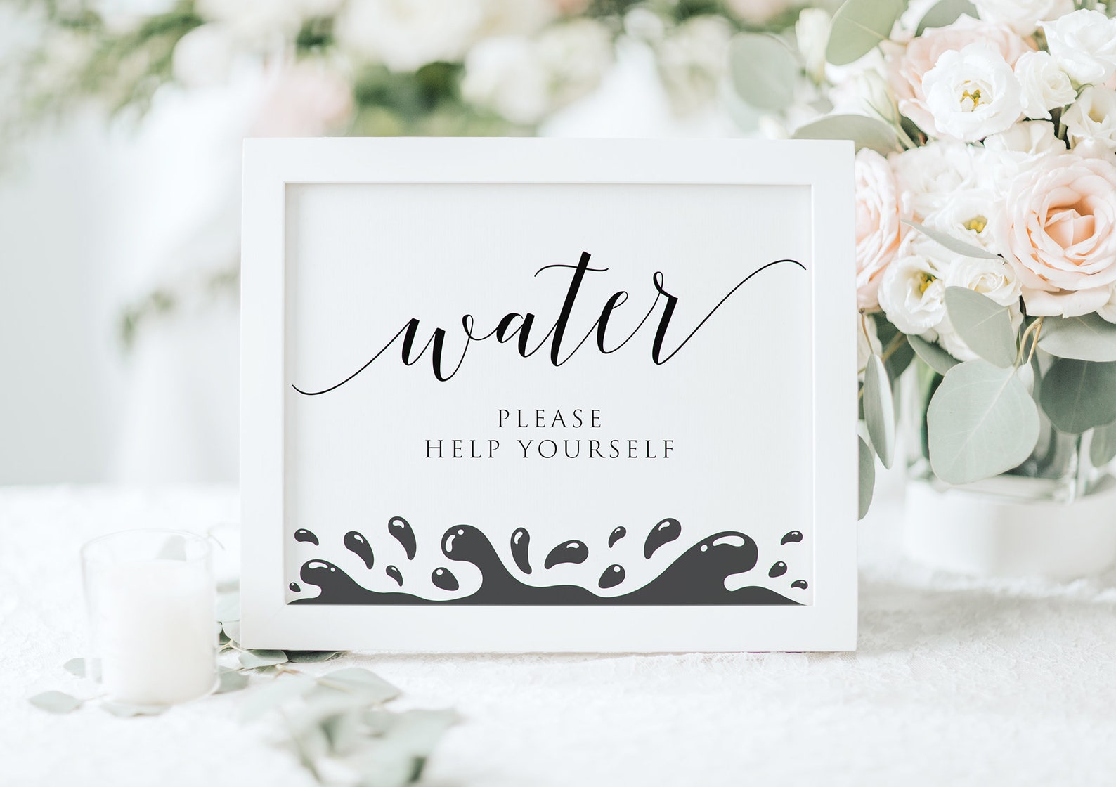 Water Please Help Yourself, Printable Water Sign, Water Wedding Sign ...