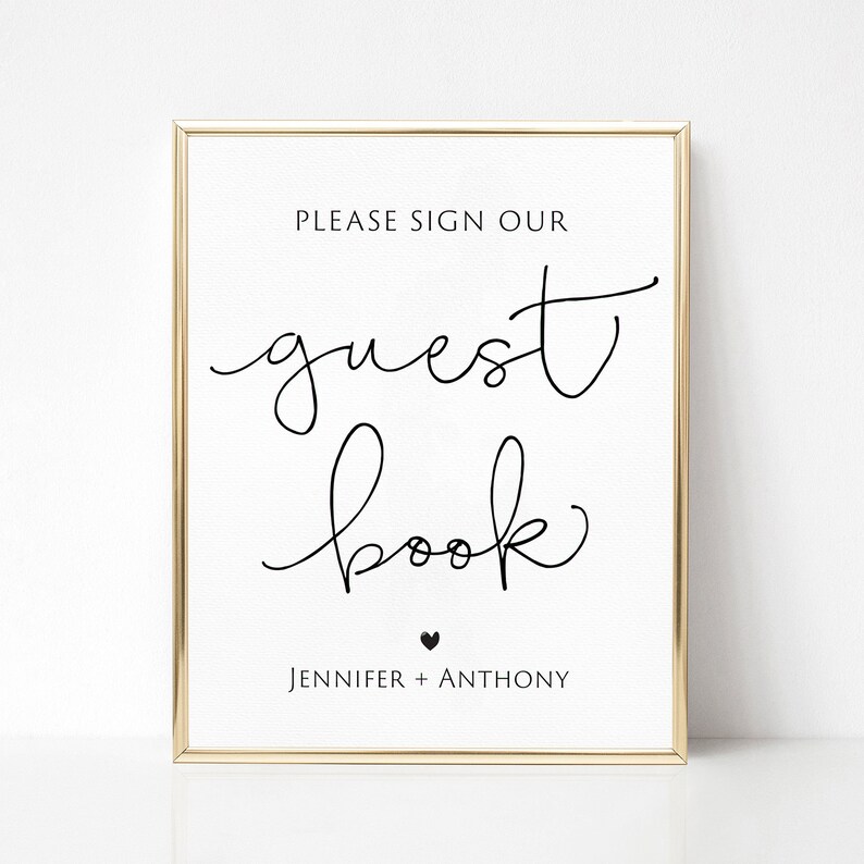 Printable Guest Book Sign Template Modern Guestbook Sign Etsy