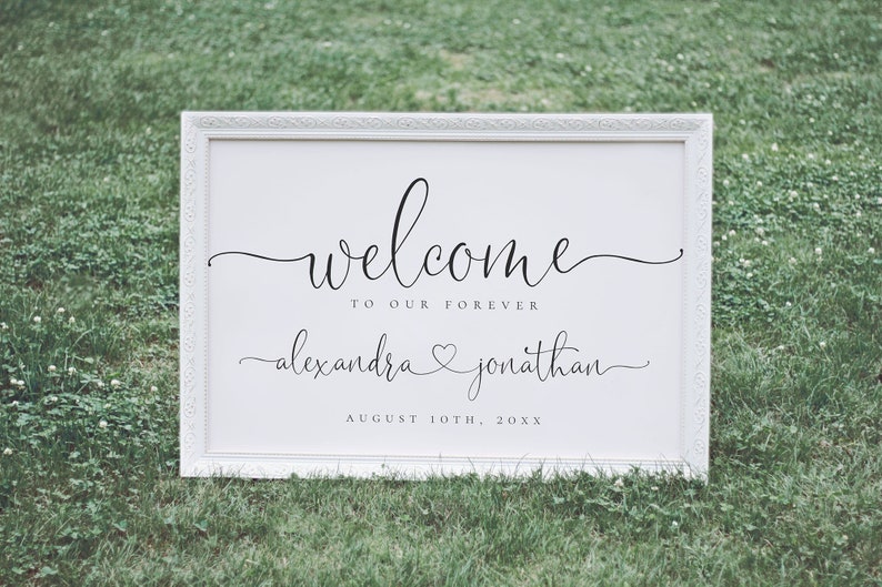 5 Sizes Wedding Sign Template Modern Wedding Etsy