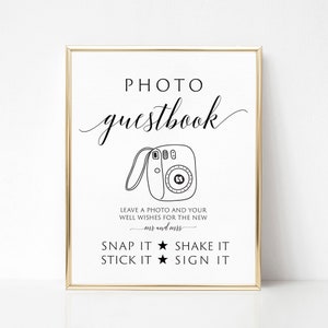 Printable Wedding Photo Guest Book Sign, Leave a Photo for the New Mr. & Mrs, Photo GuestBook Sign Template, Photo Wedding Sign, Templett image 4