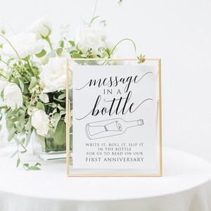 Printable Message in A Bottle Sign, Editable Message in A Bottle Sign ...