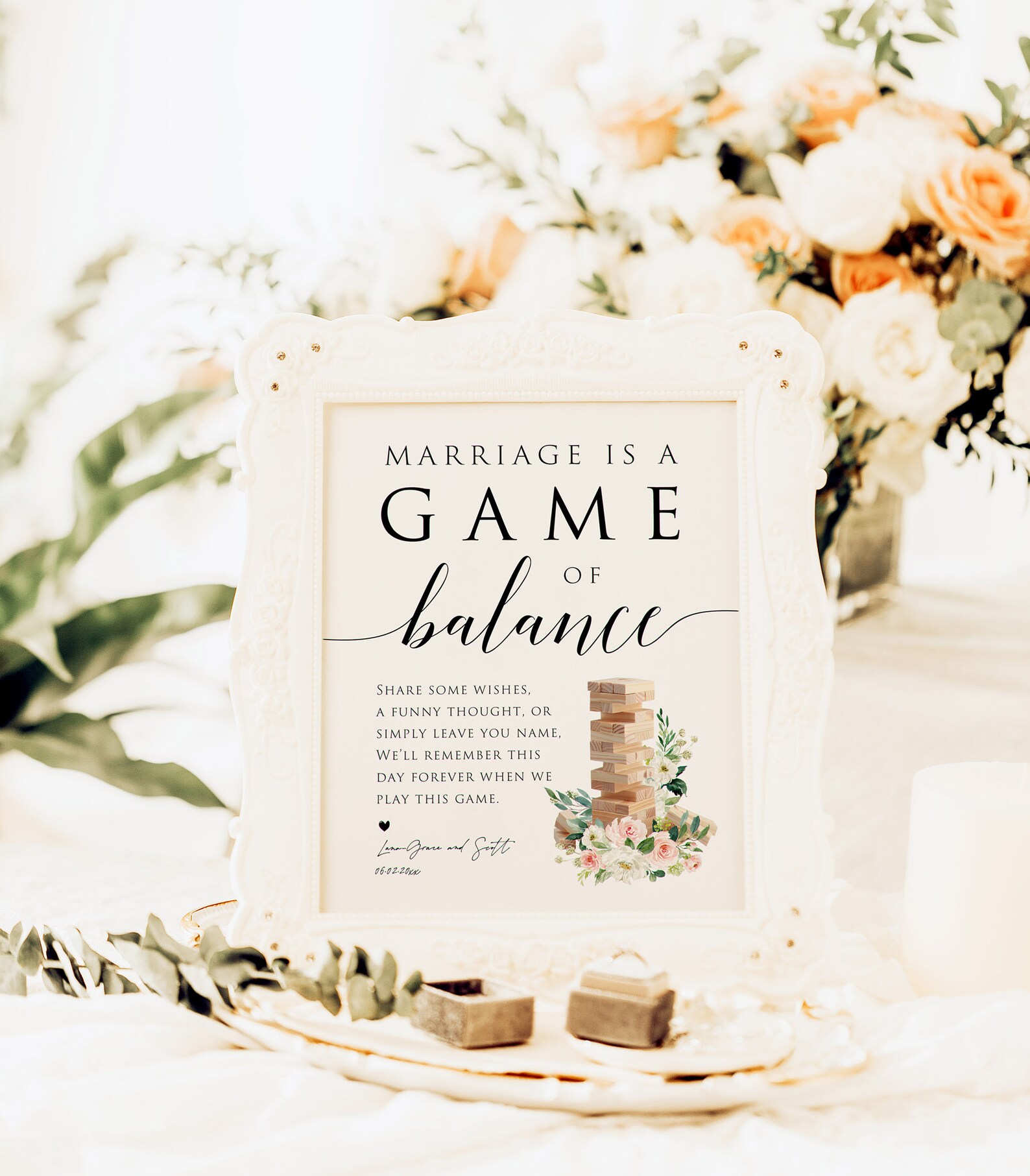 Jenga Wedding Guest Book Jenga Sign Marriage is a Game of Etsy