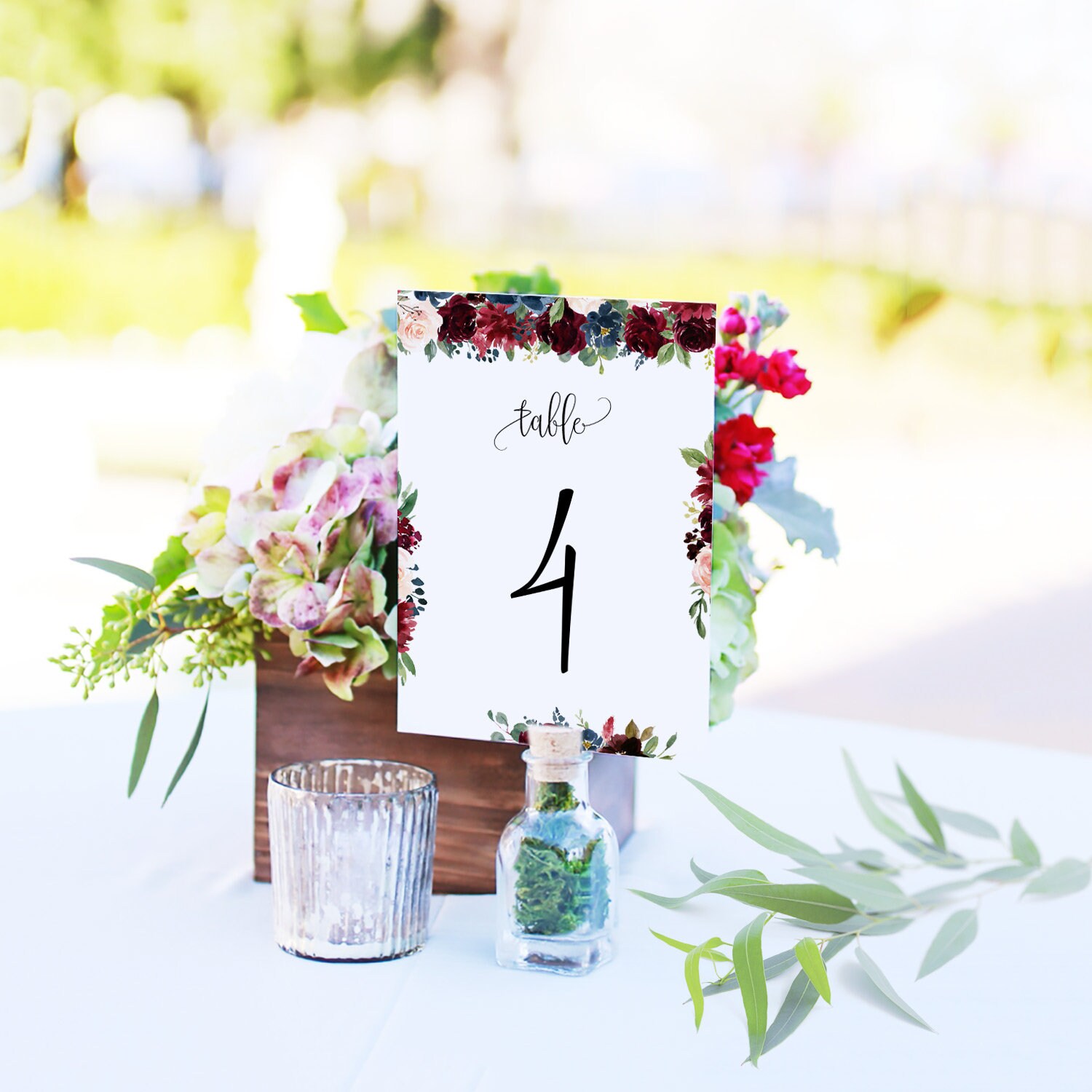 Floral Table Numbers Template Table Numbers Printable Table | Etsy