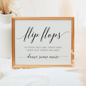 Flip Flops Wedding Sign Printable, Wedding sign Template, Printable Flip Flops Signs, Edit with TEMPLETT, Personalized, Instant Download image 5