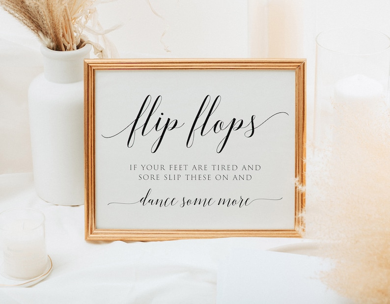 Flip Flops Wedding Sign Printable Wedding Sign Template - Etsy