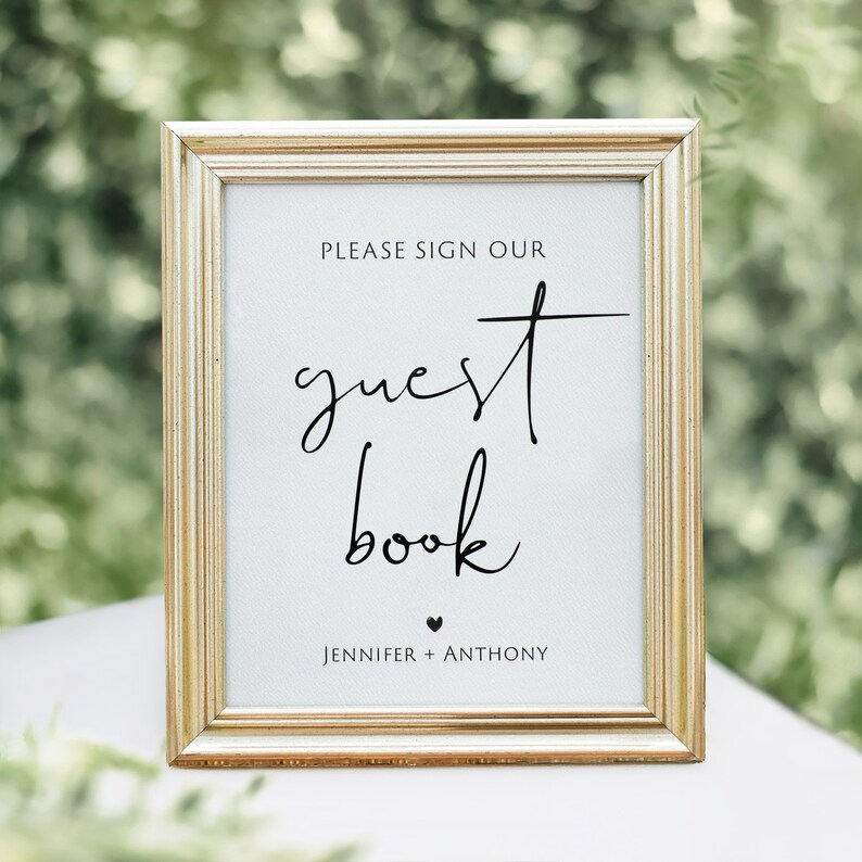 Printable Guest Book Sign Template Rustic Guestbook Sign Etsy