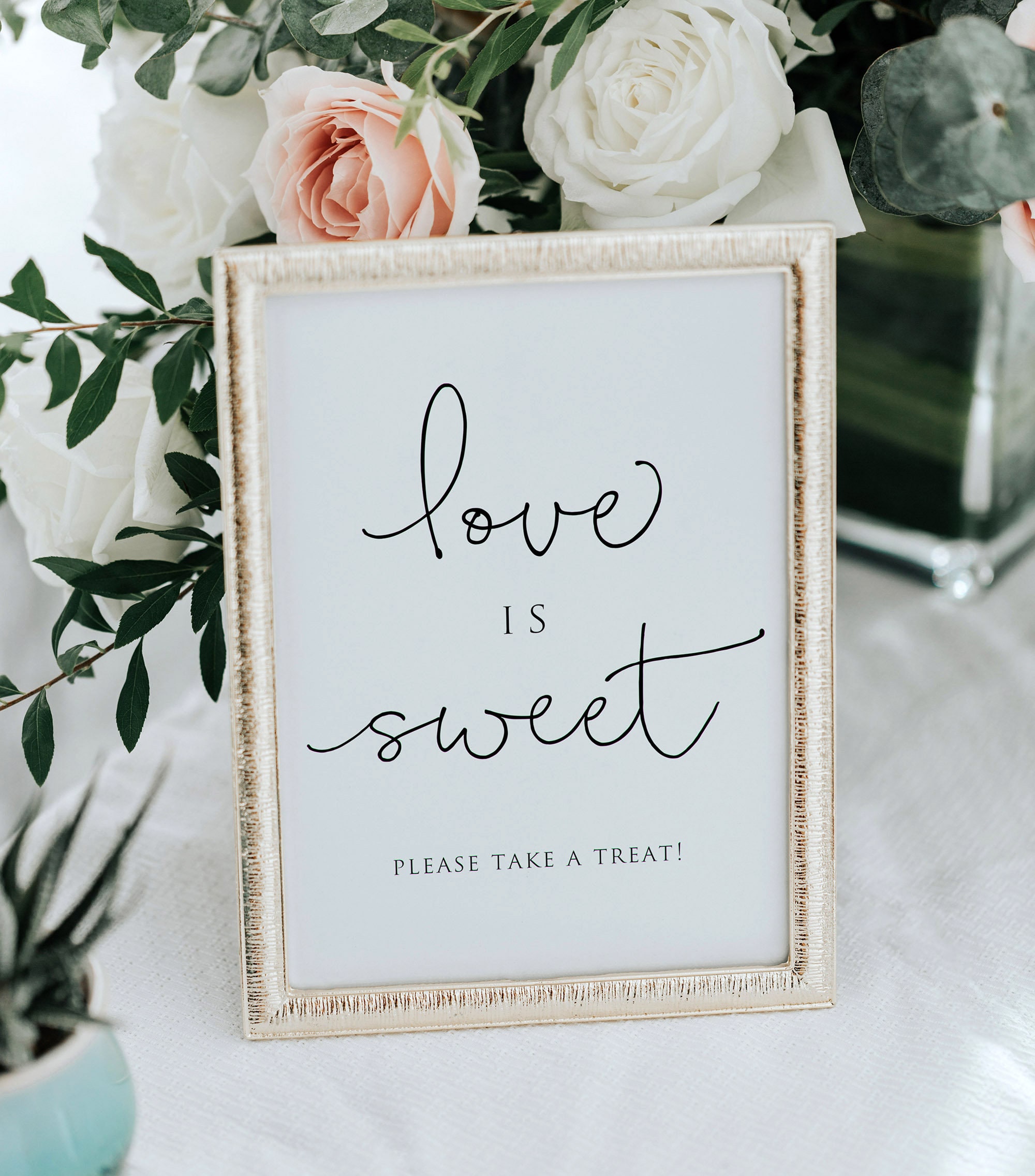 Love is Sweet Sign Printable Modern Minimalist Wedding Favor | Etsy