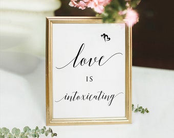 Love Is Intoxicating, Open Bar Sign, Love Is Intoxicating Sign, Open Bar Wedding Sign, Wedding Bar Sign, Bar Signage, Bar Signs For Wedding